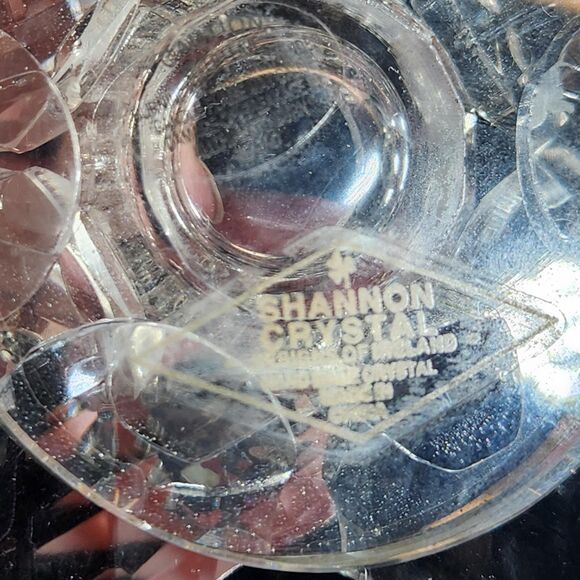 Crystal Lotus Flower Candle Holders w Candles Holly Shape Leaf Set 2 Shannon VTG - Picture 11 of 15